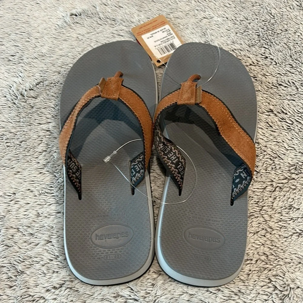 Havaianas Men's Graphite Gray Flip Flops size 9/10 made in Brazil